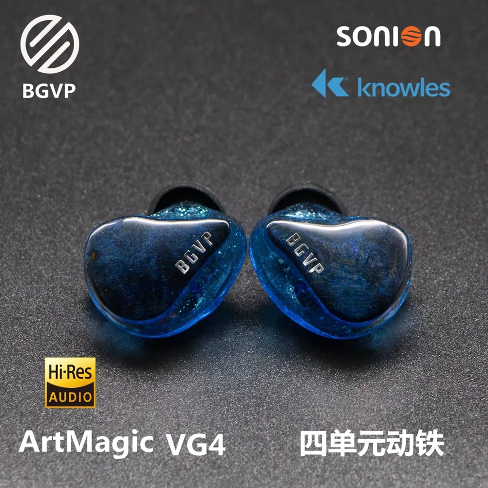 blue BGVP HIFI жорикмажорик VG4 4 мотоцикла панцири equilibradas personalizables RU monitores de услышано интерфейс MMCX con кабель HIFI наушники Auriculares - Цвет: blue