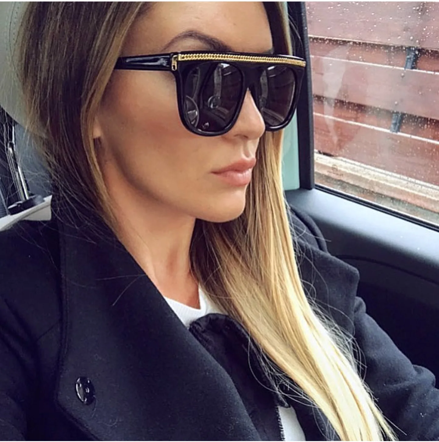 2021 New Fashion Brand Square Sunglasses For Women Vintage Oversized Graident Cat Eye Sun Glasses Female Black Leopard Men Shade big sunglasses for women
