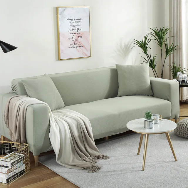 Light green 10 Стрейч диван крышка четыре сезона все включено Универсальный диванных чехлов эластичность чехол для дивана Чехлы для 1/2/3/4 местный Гостиная - Цвет: Light green 10