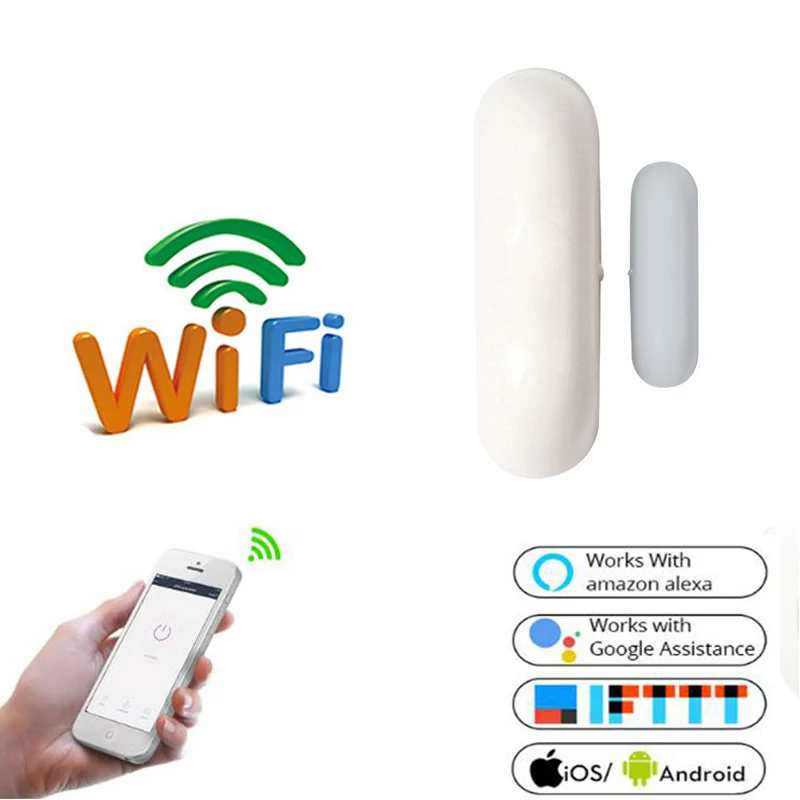 WiFi Умный домашний датчик окна двери, уведомления приложения оповещения домашней безопасности детектор, совместимый с Echo Google Home - Комплект: Набор1