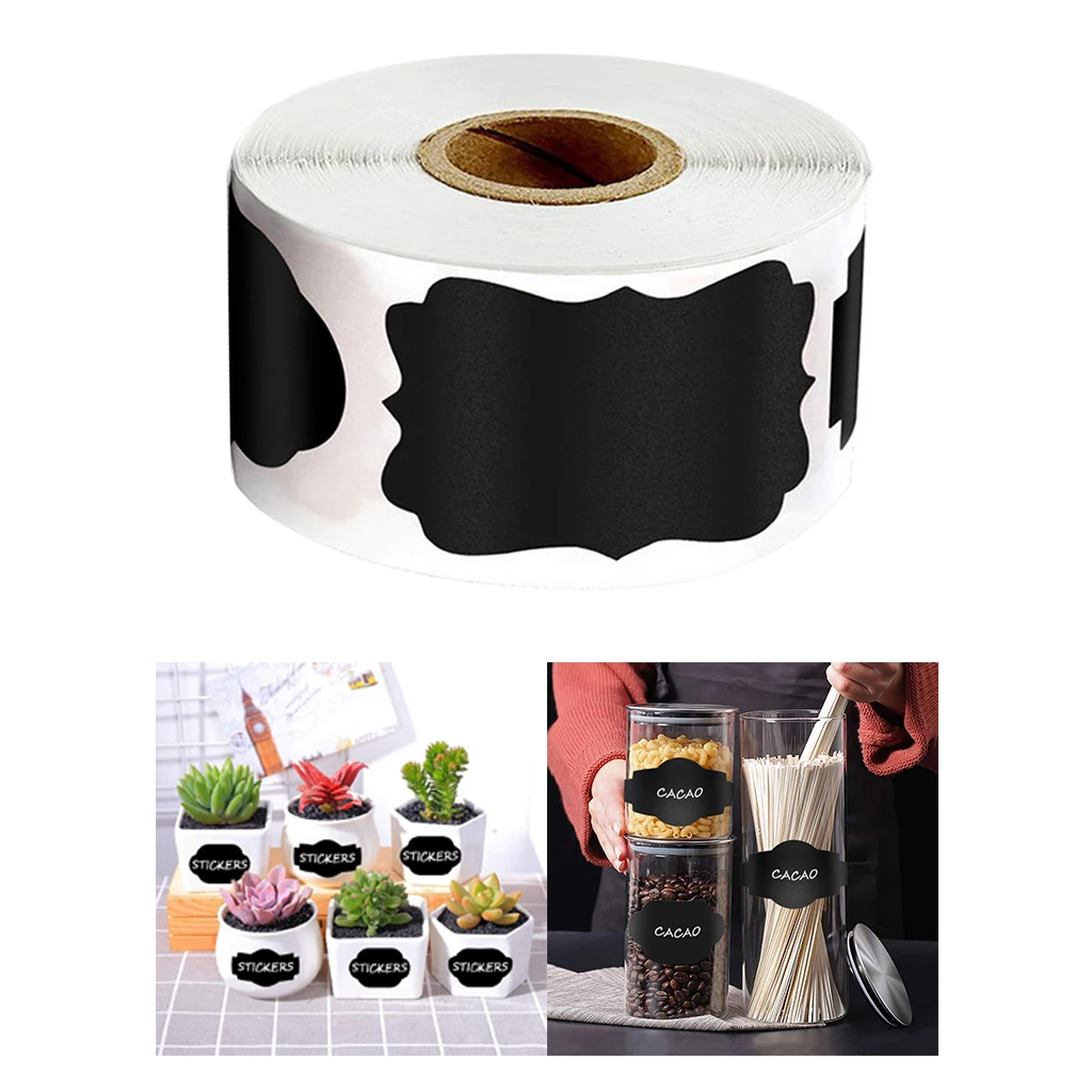 300x/roll Chalkboard Kitchen Glass Jar Name Bottle Tag Stickers Blackboard Label