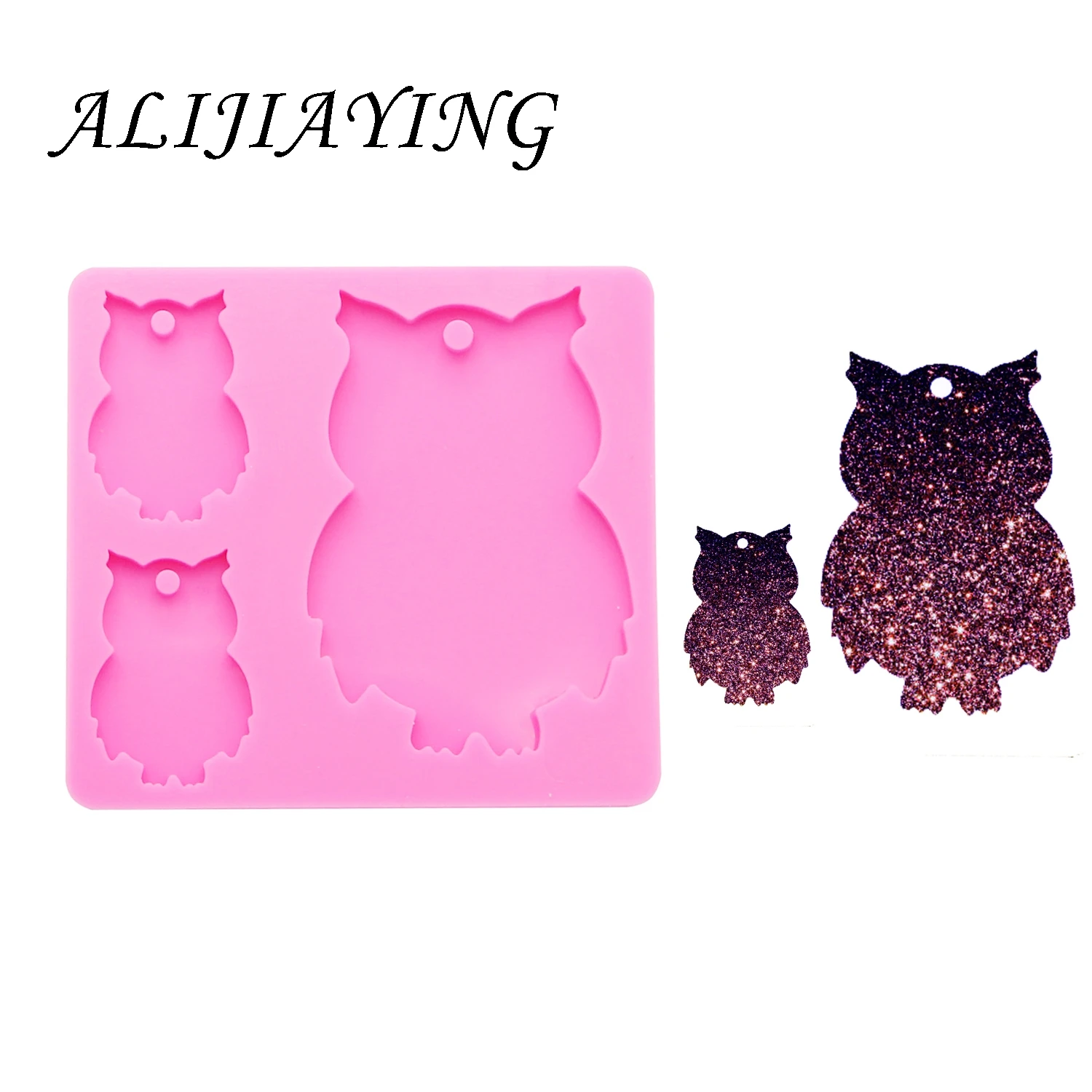 Elephant dinosaur owl shark chicken family mother/baby silicone mold for keychain resin Craft DIY epoxy jewelry DY0078