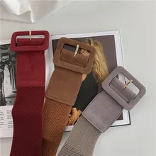

Stylish High Elastic Belt For Ladies Simple All-match Solid Color Decorative Waistbands Fashion Wide Belts Wholesale