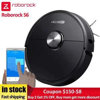

2020 Roborock Newest S6 Robot Vacuum Cleaner Home Automatic Sweeping Dust Sterilize Smart Planned Washing Mopping 2000pa
