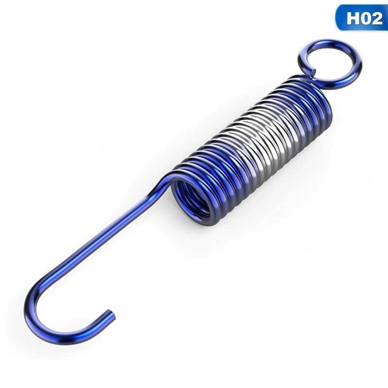 H02 105 мм мотоцикл Bluing Нержавеющая сталь двойной крюк боковая стойка парковочные возвратные пружины - Цвет: H02