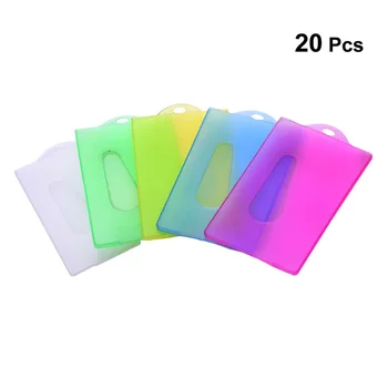 

20pcs Card Holder Translucent Plastic Card Sleeve Protector for Name Card Student Cards Employee Badge Credit Card