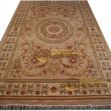 Ковер из розовой шерсти Французский ковер с ручной вязкой толстый плюшевый ковер 6,4 'X 9,51' 1012h 129