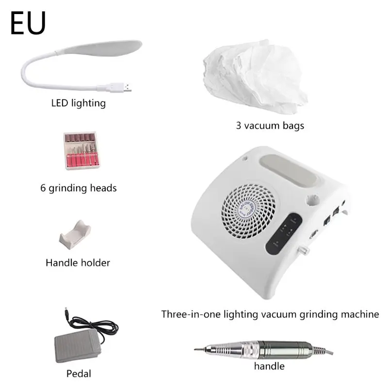 

2020 Mini Portable Nail Dust Collector Desktop Rechargeable Nails Art Vacuum Cleaner Manicure Tool
