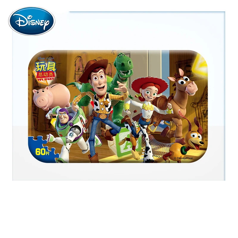 Disney Toy Story 4 железная коробка деревянная головоломка 4 цвета Дети Раннее Обучение 60 штук и 100 шт плоских пазлов для безопасности детей