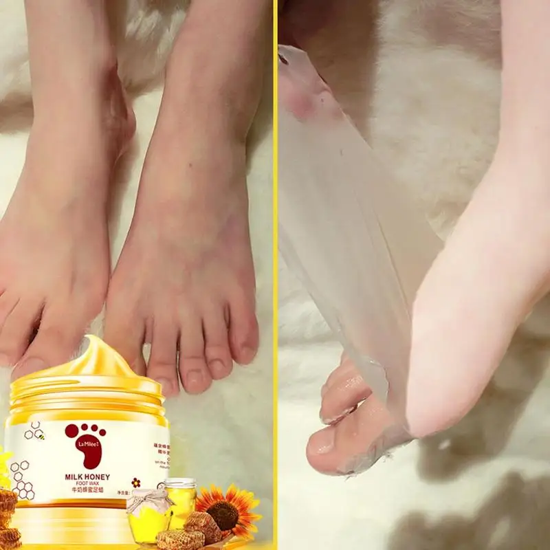 Молочный мед воск для ног маска для ног увлажняющий, питательный отбеливающий уход за кожей Отшелушивающий уход за кожей ног анти-сухой