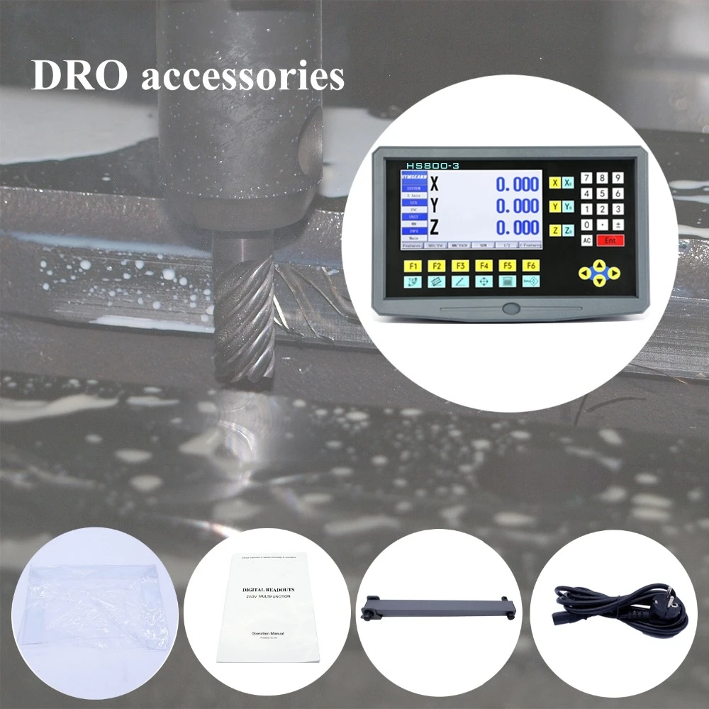 HS800-3 3 축 밀링 선반 LCD DRO 디지털 판독 디스플레이 TTL 선형 스케일 변위 용 AC110V/220V 디스플레이