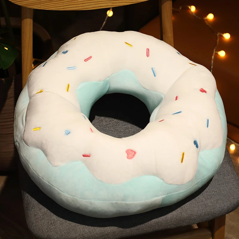 Plush Toys Chair Cushion 45/70cm Chocolate Donut Shaped Seat Cushion Car Mats Plush Pillow Chair Sofa Cushion Cartoon Bread Toast For Kids Grown-Ups