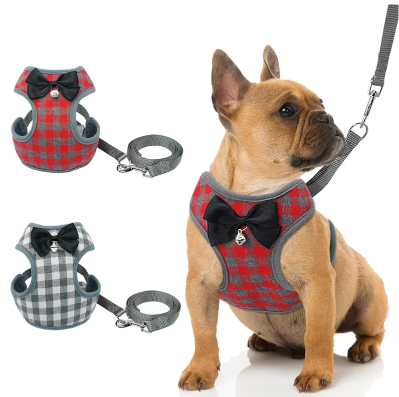 Bonzerpet поводок и поводок для маленьких собак, набор для домашних животных, кошек, жилет, жгут с бантом, сетка, мягкий для маленьких щенков, собак, чихуахуа, йоркширов