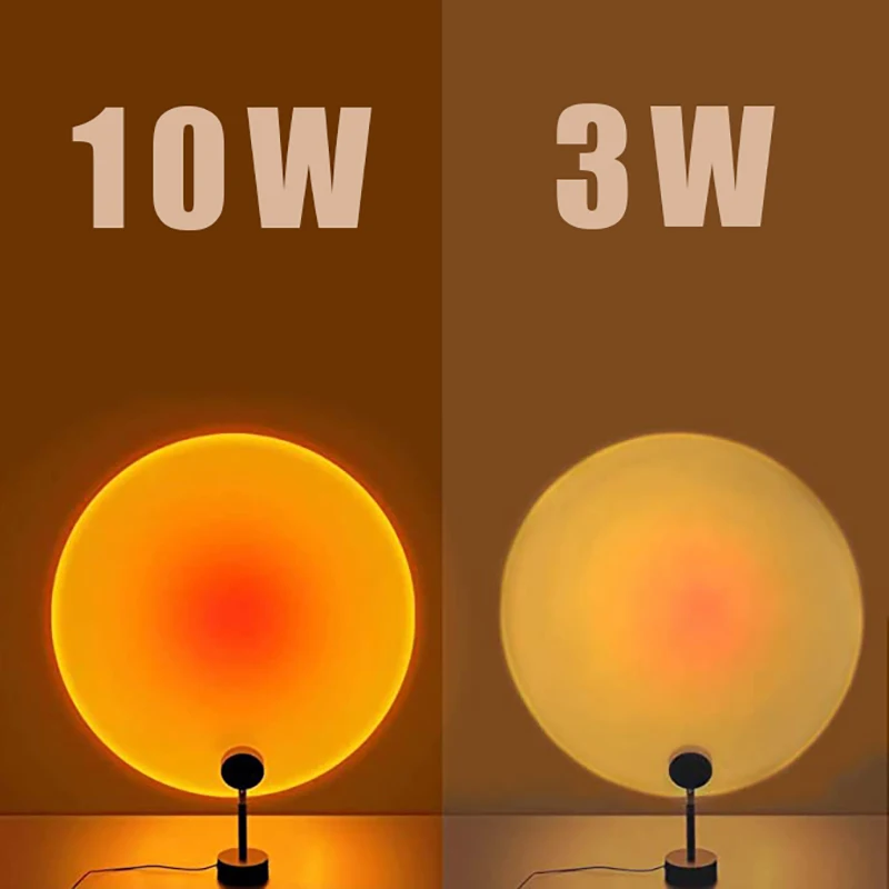 Sunset Projector Floor Night Light Art Wall Decor Lights LED Rainbow Projection Lamp USB Red Atmosphere Room Decoration | Освещение