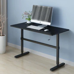 Table de bureau sur pied, réglable manuellement, ergonomique, Simple, Stable, 100x60cm, Support 160kg 