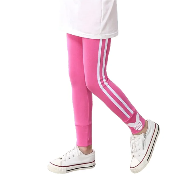 Spring Autumn Girls Leggings Pants for Girls Sport Leggings Side Stripe Children School Trousers Kids Clothing 5