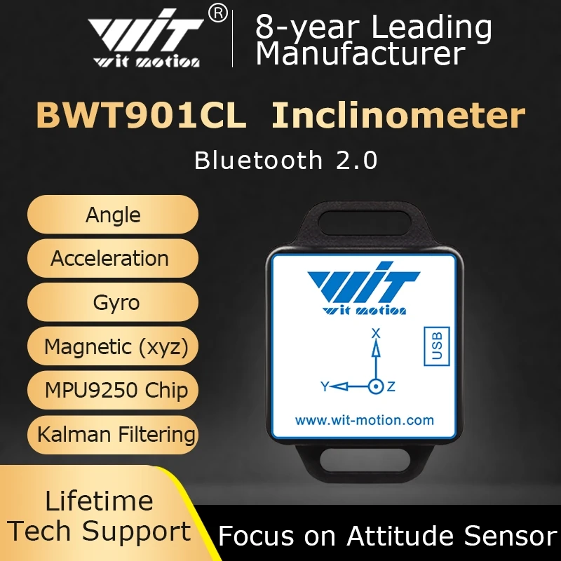 Brújula Digital inclinómetro Bluetooth, acelerómetro BWT901CL AHRS + giroscopio + ángulo + magnetómetro (XYZ,200HZ,MPU9250) para PC/Android/MCU