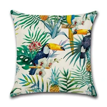 Selva Tropical hojas de flores funda de almohada funda de cojín de sofá de 45x45 cm. De la nave de la gota de apoyo