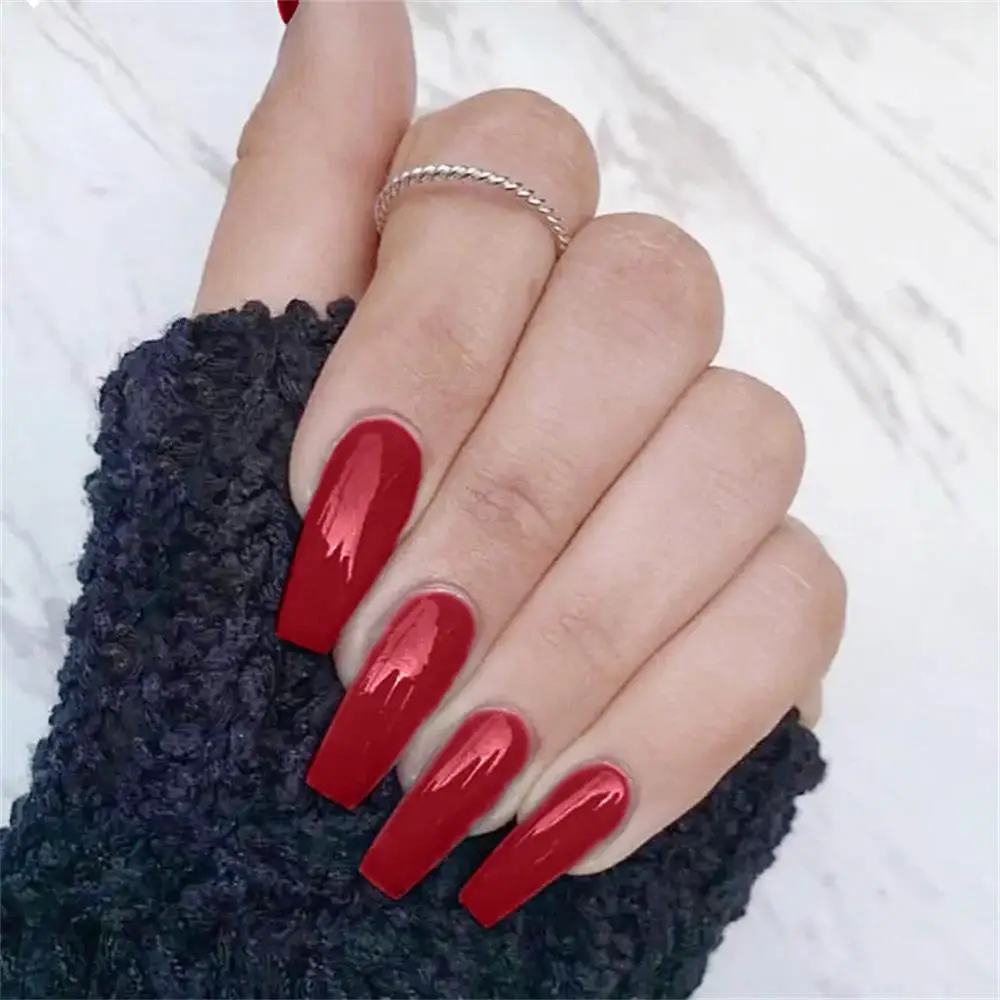 

24Pcs/Set Candy color Matte Full Cover False Nail Tips Ballerina Nail Art Manicure Matte Tips Coffin Fake Nails Extension