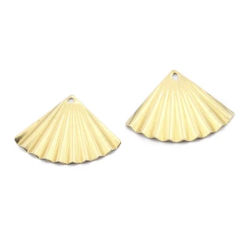 

50Pcs Raw Brass Fan Folds Earring Charms Connector Jewelry Findings Pendant Diy Bracelet Necklace Making High Quality Supplies