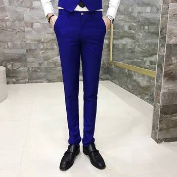 

New Fashion Men Suit Pant Fashion Business Casual Men Dress Pants Pure Color Men Formal Office Work Trousers Slim Design