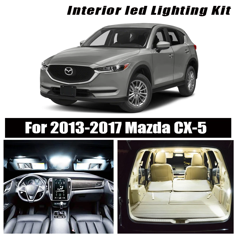10 шт. светодиодный автомобильный светильник для 2013 2014 2015 2016 2017 Mazda CX 5 CX5 Белый фонарь салона аксессуары