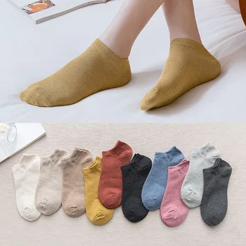 

Female Socks Cotton Short Tube of Pure Color Cotton Socks with Socks Women Socks Cotton Meias Divertidas Short Socks
