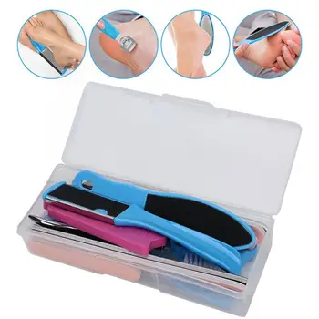 

Professional Household Stainless Steel + ABS Pedicure Tools Kit Foot Rasp File Dead Skin Pusher Nail Clipper Set Blue Color