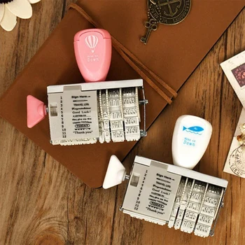 

Scrapbooking Diary DIY Tool Vintage Postcard Words Date Craft Portable Stationery School Rolling Stamp
