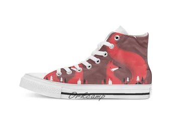 

S like fox Custom Casual High Top lace-up Canvas shoes sneakers Drop shipping