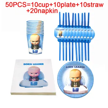 

Cartoon Baby Boss Paper Plates Cups Straws Napkins Disposable Tableware Set Boss Baby Birthday Party Baby Shower Party Supplies