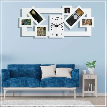 

Nordic Style Photo Frame Wall Clocks DIY Modern Desigh Multi Photo Art Picture Frame Clock for Living Room Horloge Home Decor