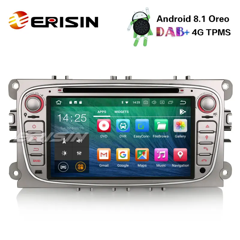 Автомобильный dvd-плеер gps для ford Focus Mondeo Erisin ES3809FS 7 &quotDAB + 4G Android 8 1 автомобильный
