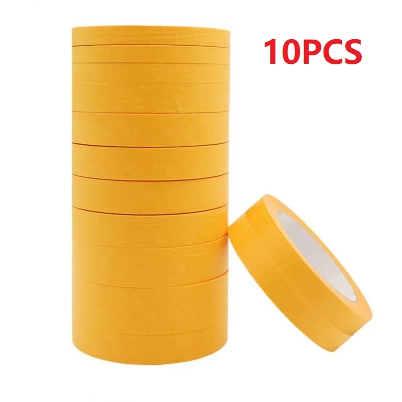 10pcs Spray Paint For Decoration Pater Tape Yellow Masking Tape
