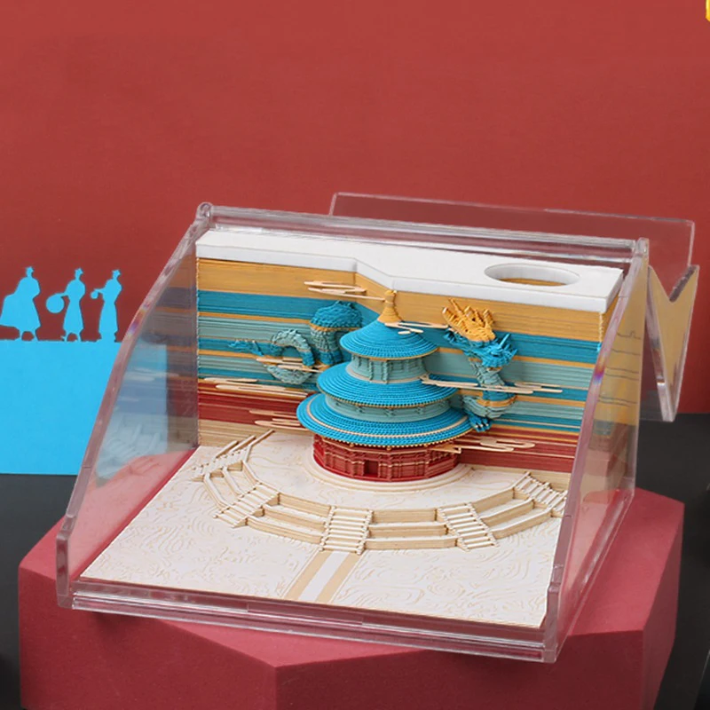 

Новинка, блоки omoshiking, 3d клейкие заметки, новинка, ретро, трехмерная архитектурная модель, украшение, бумажный блокнот, рождественский подарок