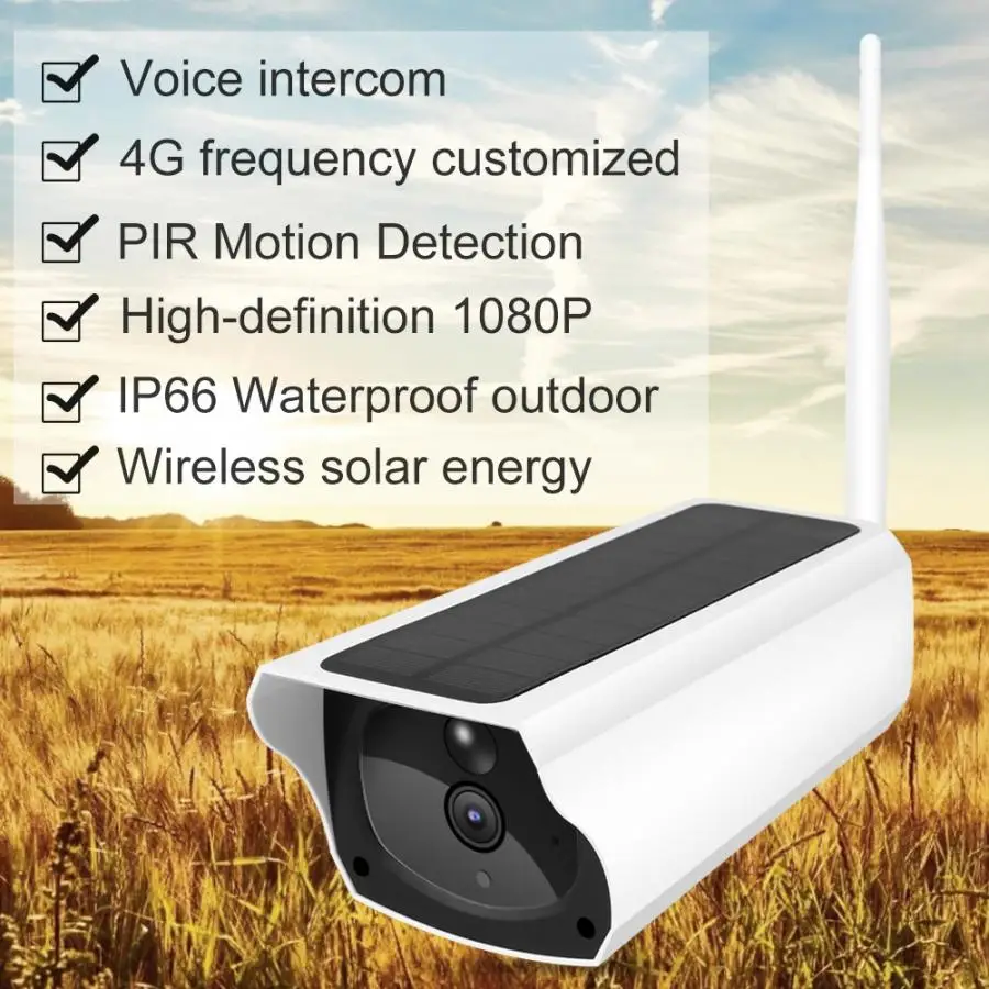

solar security camera HD 1080P Solar Wifi Security Bullet Camera Outdoor Waterproof Webcam with 2 Batteries security camera new
