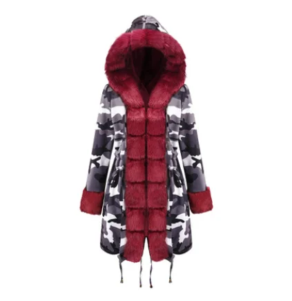 new fashion winter jacket women Imitation fur collar loose long parkas big fur outerwear - Цвет: Style 3
