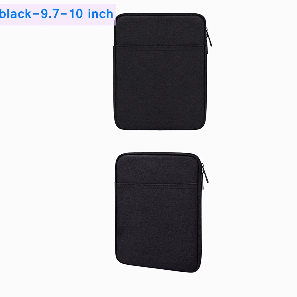 black-9.7-10 inch Ударопрочный чехол для планшета Apple Ipad Pro 7,9/8 дюймов 9,7/10 дюймов, плоская оболочка mini pro 2345 просо, войлочный чехол на молнии - Цвет: black-9.7-10 inch