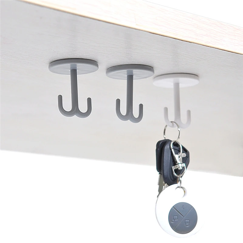 

Free Punching Wall Key Holder Child Wall Coat Rack Self-adhesive Seamless Hook Strong Plastic Wall Hook Sundries Storage Hook
