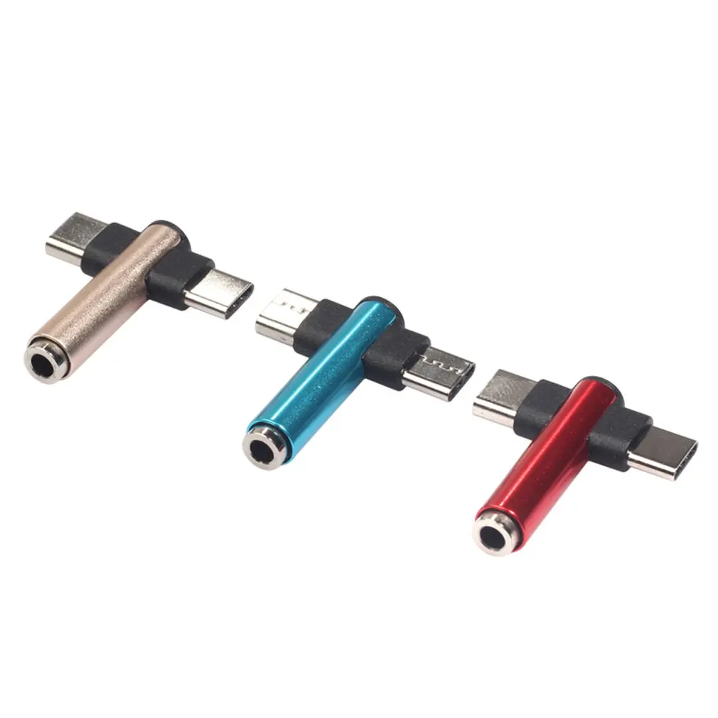 

Type-C to Type C 3.5mm Aux Jack Charging Audio Adapter 2 In 1 Splitter Adapter for Huawei for Xiaomi for Samsung