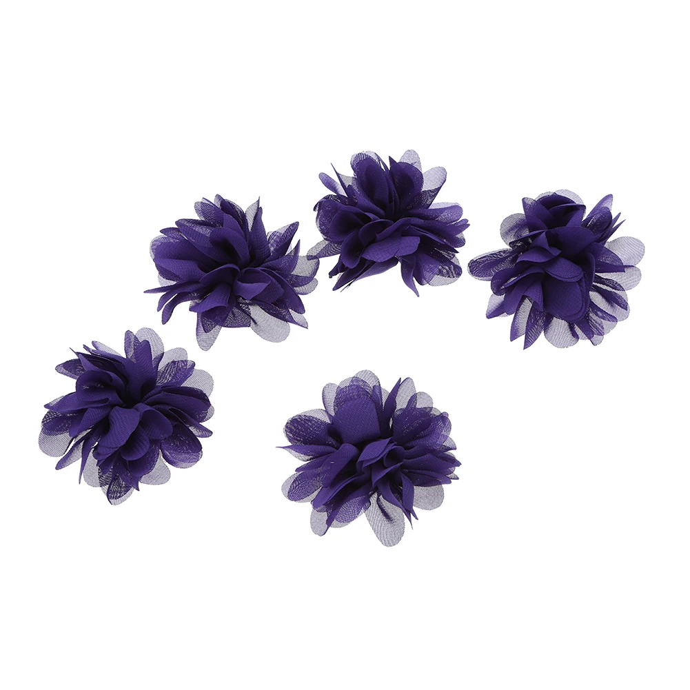 

100pcs/lot 2.8'' 20Colors DIY Polyester Fluffy Ballerina Chiffon Flowers Flat Back Hair Accessory Baby Headband Ornament