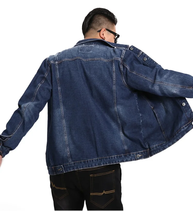 Плюс Размер 7XL тонкая мужская джинсовая куртка однотонная Повседневная Высококачественная Мужская куртка ковбойская Мужская джинсовая уличная Chaqueta Hombre; YA064