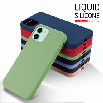 Funda de silicona de goma líquida colorida para iphone 12 mini Aifone Aifon 12 pro max 12pro 12, Funda de teléfono a prueba de golpes
