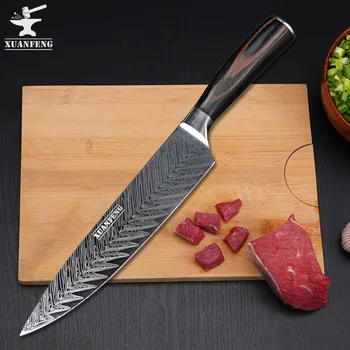 

Damascus kitchen knife 7 inch Japanese chef knife fish slicing knife kitchen cutter home kitchen Cleaver