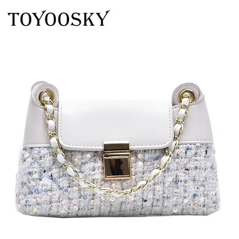

TOYOOSKY Women Handbag 2020 new Woolen Women Crossbody Bag Luxury Handbag Design Brand Ladies Bag Shoulder Messenger Bag
