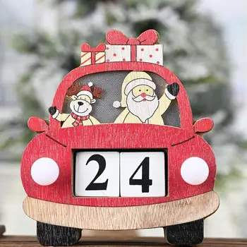 

Calendars Christmas Decorations Santa Claus Wooden Ornament Ornaments Light Calendar Creative Props Pendant Decoration N3V4