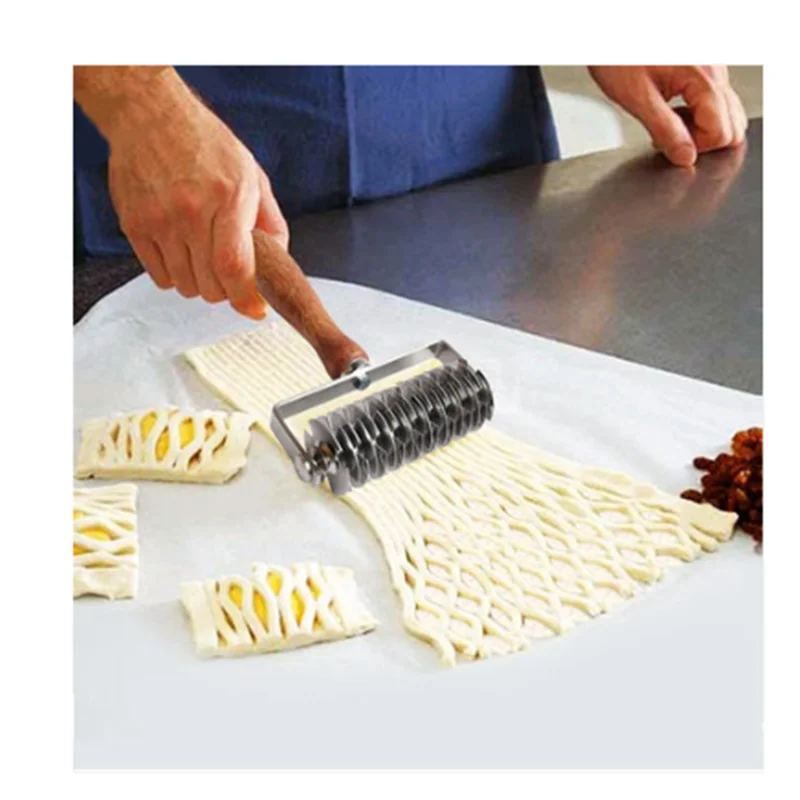 Нержавеющая Сталь деревянная рукоятка режущее колесо нож роликовый нож варочная поверхность для пиццы пирог класс для выпечки инструменты для выпечки Посуда кухонная утварь