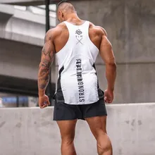 Мышцы Фитнес братьев спортивные Повседневное майка-топ в европейском и американском стиле; летнее Для мужчин Тяжелая атлетика i-образный рубашка без рукавов хлопок