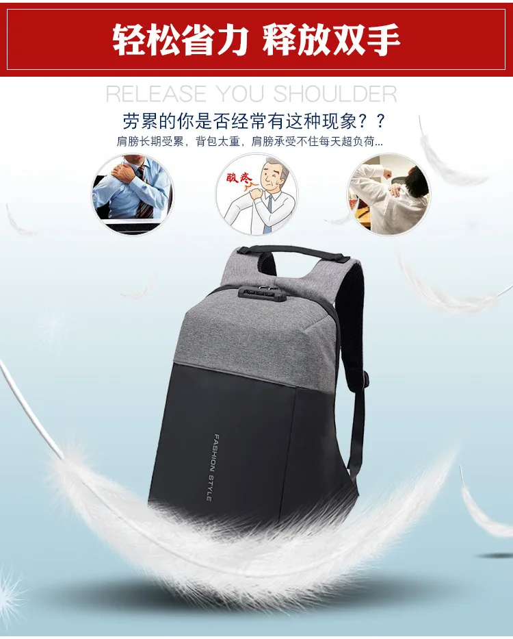Crossten High Quality 14" Laptop Backpack USB Charge Port Urban Mochila Travel bag Schoolbag business bag