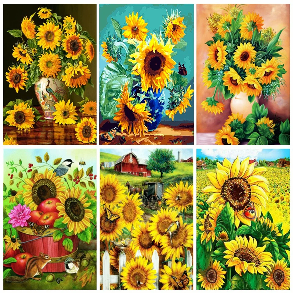 Floral//Flower//Nature Sunflower Close Needlepoint Kit or Canvas
